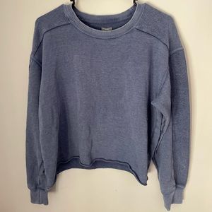 Aerie Blue Distressed Pullover Sweatshirt Size Small